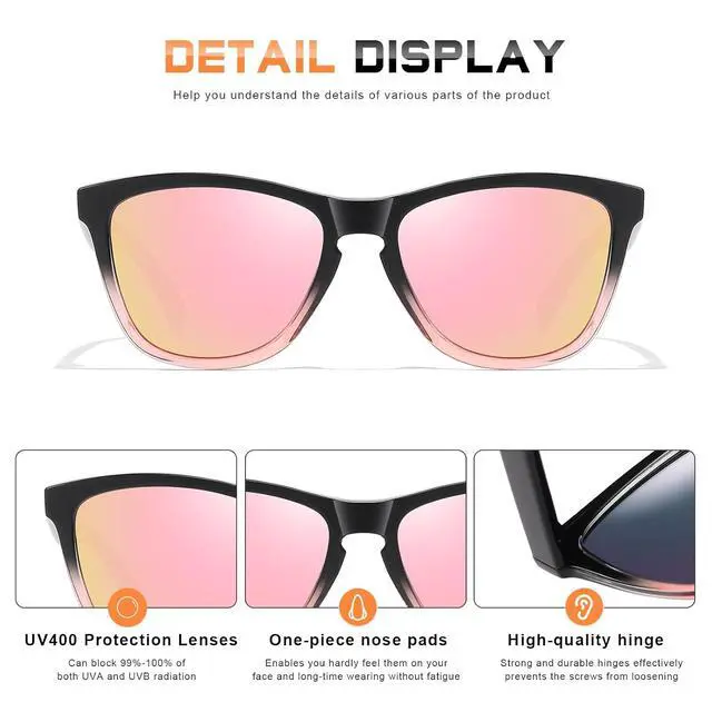 Alt view image 3 of 5 - Sunglasses Womens Polarized Sunglasses for Women Trendy Designer Mirrored UV Protection Sun Glasses