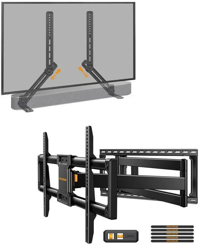 Main image of 40 Long Arm Full Motion Wall Mount for 4290 Inch TVs up to 150 lbs PGXLF02 Soundbar Mount with Adjustable Height, Soundbar Mount Under TV or Above TV