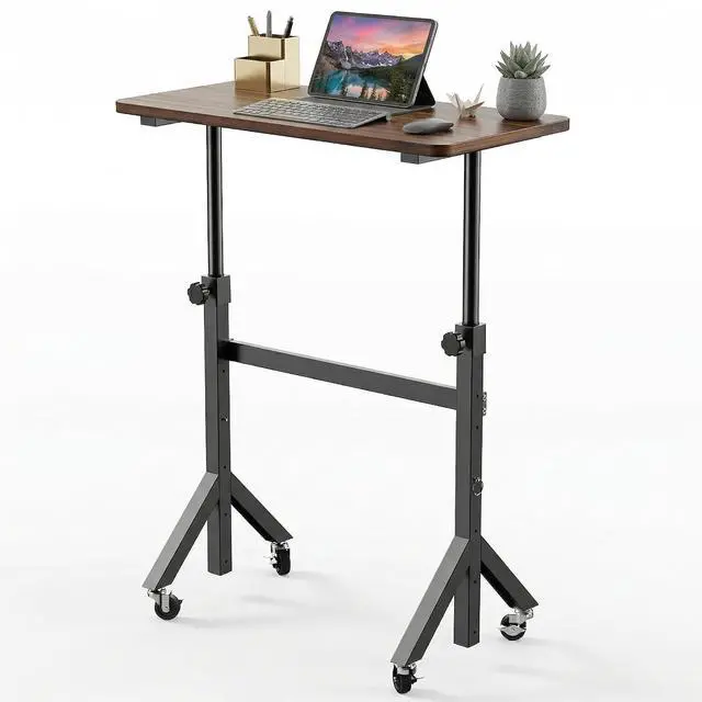 Main image of 32'' Small Standing Desk Adjustable Heigh, Mobile Stand Up Desk with Wheels, Portable Rolling Desks for Walking Pad and Treadmill, Computer Laptop Desks for Home Office Space