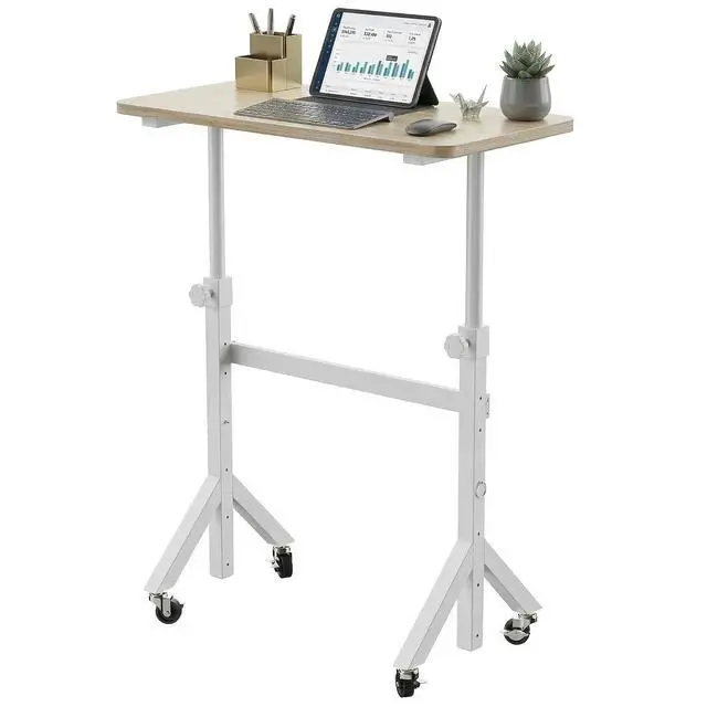 Main image of 32'' Small Standing Desk Adjustable Heigh, Mobile Stand Up Desk with Wheels, Portable Rolling Desks for Walking Pad and Treadmill, Computer Laptop Desks for Home Office Space