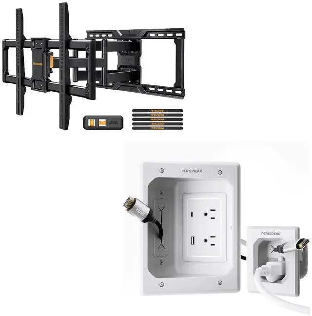 Main image of UL-Listed Full Motion TV Wall Mount for 4290 Inch TVs Cord Hider for Wall Mount TV, in-Wall Cable Management Kit