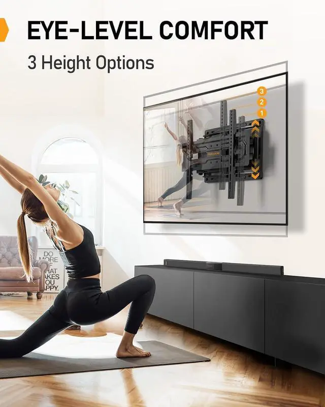 Alt view image 5 of 7 - UL Listed Full Motion TV Wall Mount for Most 42-85 inch TV & Preassembled Full Motion TV Mount for 32-65 Inch TV