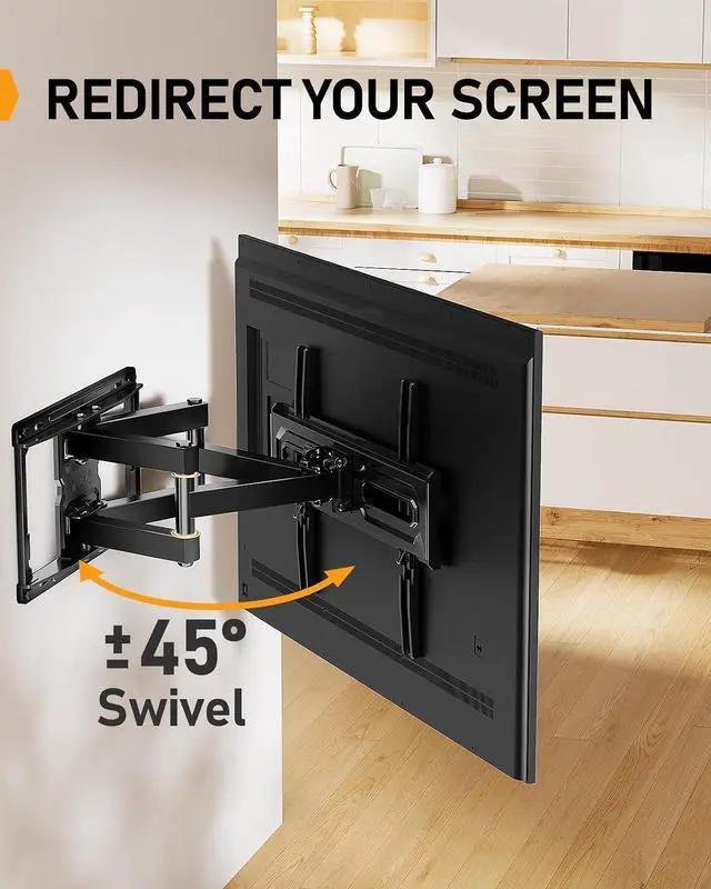 Alt view image 6 of 7 - UL Listed Full Motion TV Wall Mount for Most 42-85 inch TV & Preassembled Full Motion TV Mount for 32-65 Inch TV