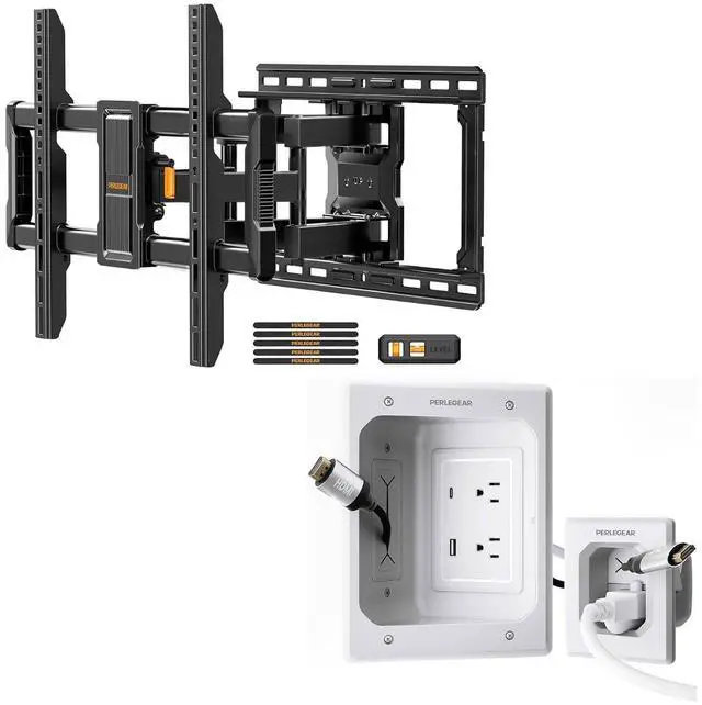 Main image of UL-Listed Full Motion TV Wall Mount for 4086 Inch Flat Curved TVs and Cord Hider