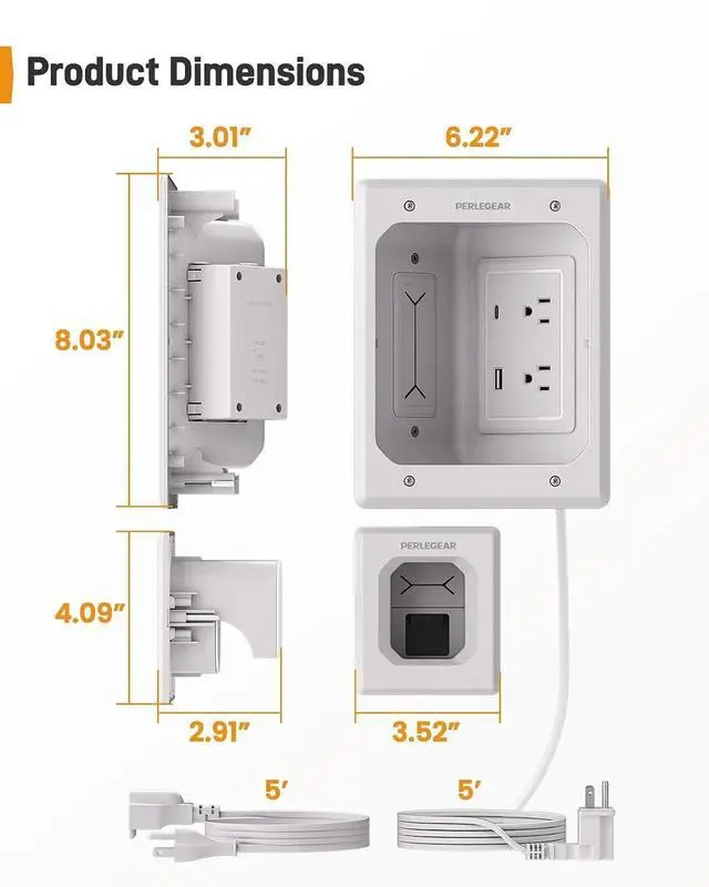 Alt view image 6 of 7 - UL-Listed Full Motion TV Wall Mount for 4290 Inch TVs Cord Hider for Wall Mount TV, in-Wall Cable Management Kit