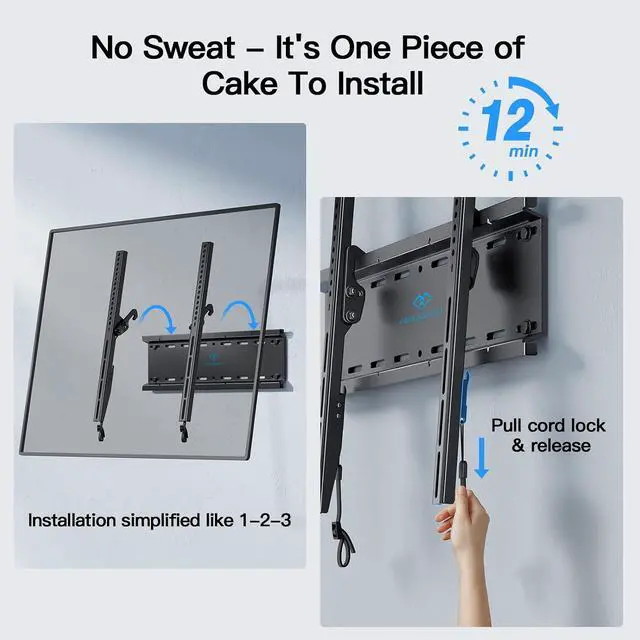 Alt view image 3 of 7 - Tilting TV Wall Mount Bracket Low Profile for Most 23-60 inch TVs, PSMTK1 Full Motion TV Wall Mount for 26-60 Inch TVs, PSMFK12