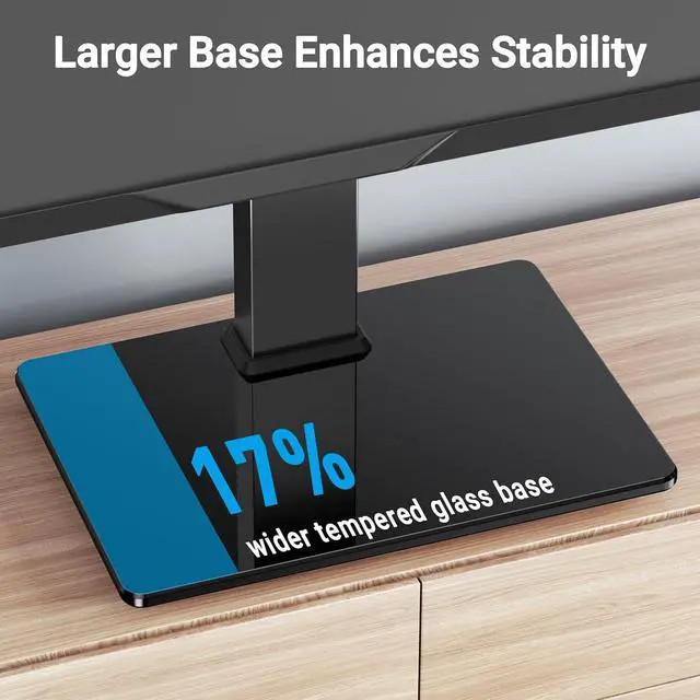 Alt view image 6 of 7 - Universal Swivel TV Stand Mount for 37-80 Inch LCD OLED Flat/Curved Screen TVs-Height Adjustable Table Top TV Stand/Base with Wire Management,VESA 600x400mm up to 99lbs,PSTVS35