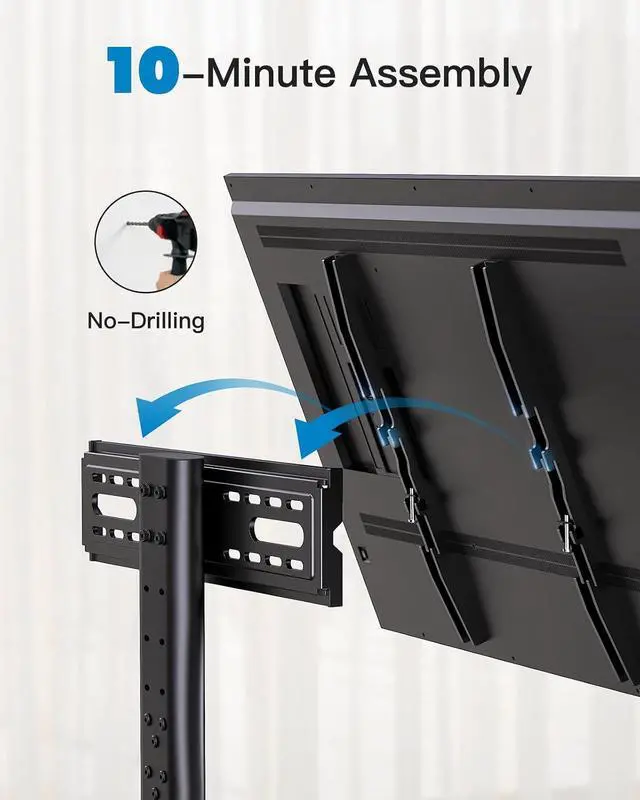 Alt view image 7 of 7 - Universal TV Stand Legs for 32-70 inch TVs up to 99 lbs, Height Adjustable Tabletop Television Stand Mount, Universal TV Base for Livingroom & Bedroom, VESA 400x400mm PSTVS04-N2
