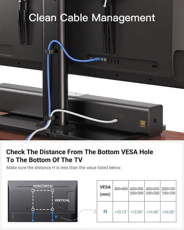 Alt view image 6 of 7 - Universal TV Stand Legs for 32-70 inch TVs up to 99 lbs, Height Adjustable Tabletop Television Stand Mount, Universal TV Base for Livingroom & Bedroom, VESA 400x400mm PSTVS04-N2