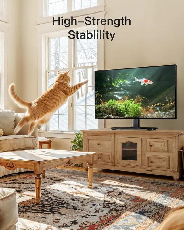 Alt view image 4 of 7 - Universal TV Stand Legs for 32-70 inch TVs up to 99 lbs, Height Adjustable Tabletop Television Stand Mount, Universal TV Base for Livingroom & Bedroom, VESA 400x400mm PSTVS04-N2