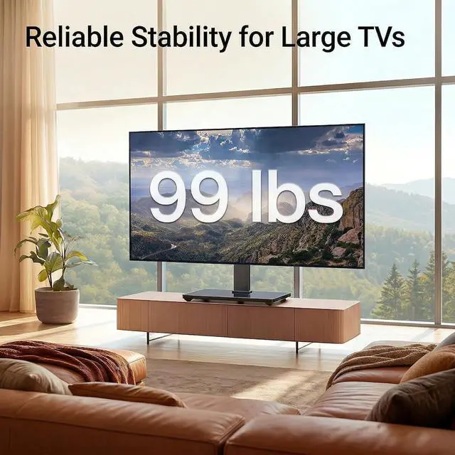 Alt view image 3 of 7 - Universal Swivel TV Stand Legs for 37-75 78 inch TVs, Height Adjustable Tabletop Mount Holds up to 99lbs, Table Television Stands for Livingroom & Bedroom, Universal VESA 600x400mm, PSTVS13