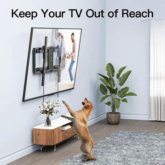 Alt view image 4 of 7 - UL Listed TV Mount for Most 37-85 inch TV, Universal Tilt TV Wall Mount Fits 16- 24 Wood Stud with Loading 132 lbs & Max VESA 600x400mm, Low Profile Flat Wall Mount Bracket PSLTK1