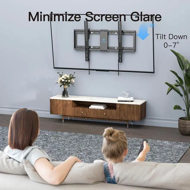 Alt view image 6 of 7 - UL Listed TV Mount for Most 37-85 inch TV, Universal Tilt TV Wall Mount Fits 16- 24 Wood Stud with Loading 132 lbs & Max VESA 600x400mm, Low Profile Flat Wall Mount Bracket PSLTK1