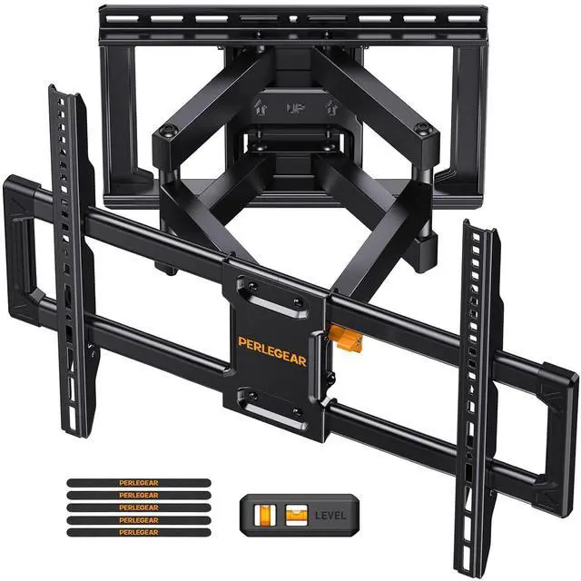 Main image of UL Listed Full Motion TV Wall Mount for 42-90" TVs up to 132lbs, Heavy Duty TV Mount with Dual Articulating Arms, Tool-Free Smooth Tilt, Swivel, Fits 16" Studs, Max VESA 600x400mm, PGLF8