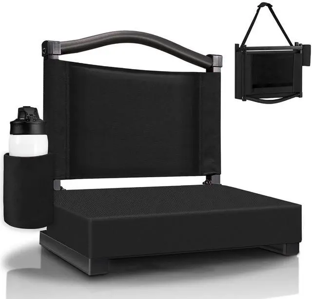 Main image of Stadium Seats with Back Support and Thick Cushion Bleacher Seats with Backs and Cushion Wide, Stadium Chairs Include Shoulder Strap and Pocket, Perfect for Sports Events
