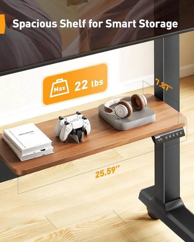 Alt view image 7 of 7 - Motorized Mobile TV Stand on Wheels for 3786 Inch TVs up to 154 lbs, Electric Height Adjustable Rolling TV Stand, VESA 200x200600x400mm, Wooden Shelf & Panel, PGTVMC26B