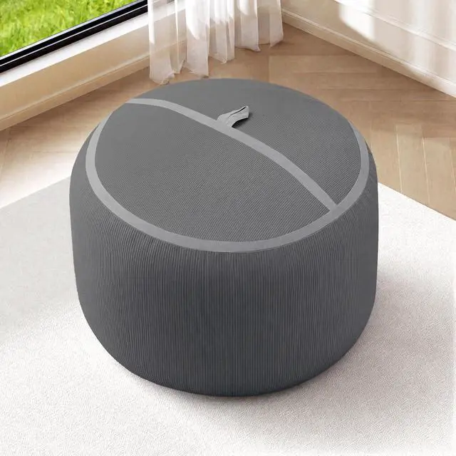 Alt view image 4 of 7 - Bean Bag Chair, 2FT Bean Bag Chairs with Memory Foam Filling, Small Beanbag Chairs with Portable Handle, Comfy Bean Bag Sofa for Living Room Bedroom Reading Room, Dusty Grey&Light Grey