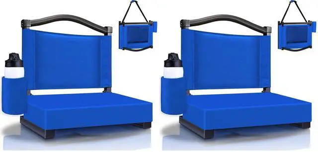 Main image of Stadium Seats with Back Support and Thick Cushion Bleacher Seats with Backs and Cushion Wide, Stadium Chairs Include Shoulder Strap and Pocket, Perfect for Sports Events