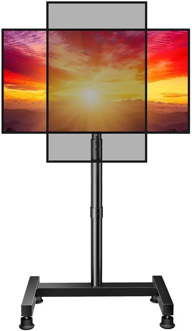 Main image of Floor TV Stand with Mount for 26-50 inch TVs up to 55 lbs, TV Floor Stand with Rotation, Tilt, Level, Height Adjustable TV Stand for Bedroom/Living Room, Max VESA 300x300mm, PGFS12