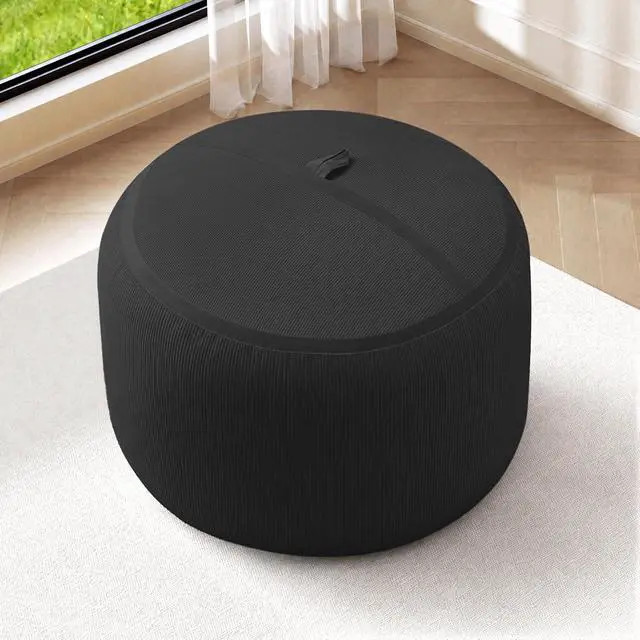Alt view image 4 of 7 - Bean Bag Chair, 2FT Bean Bag Chairs with Memory Foam Filling, Small Beanbag Chairs with Portable Handle, Comfy Bean Bag Sofa for Living Room Bedroom Reading Room, Black