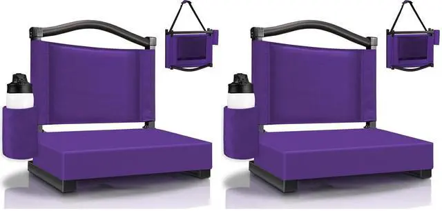 Main image of Stadium Seats with Back Support and Thick Cushion Bleacher Seats with Backs and Cushion Wide, Stadium Chairs Include Shoulder Strap and Pocket, Perfect for Sports Events