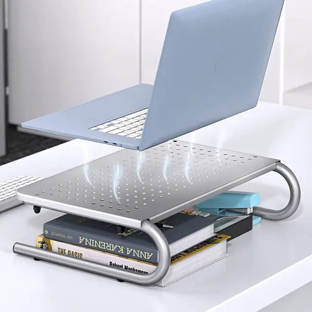 Alt view image 4 of 6 - Monitor & Laptop Stand - Metal Vented Riser for Screen, Laptops, Printers - Home & Office