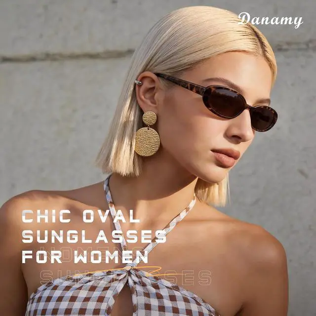 Alt view image 7 of 7 - Sunglasses Womens Retro Oval Sunglasses for Women Men Fashion Small Oval Sun Glasses 90s Vintage Driving Shades