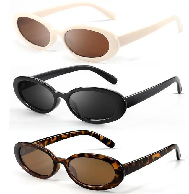 Main image of Sunglasses Womens Retro Oval Sunglasses for Women Men Fashion Small Oval Sun Glasses 90s Vintage Driving Shades