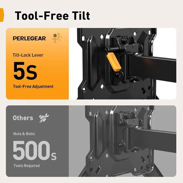 Alt view image 7 of 7 - Long Arm TV Wall Mount for 26-70 inch TVs up to 100 lbs, Corner TV Mount Bracket with 31.65 Extension, Swivel, Tilt Articulating Arms, Max VESA 400x400mm, Full Motion Wall Mount PGMF25B
