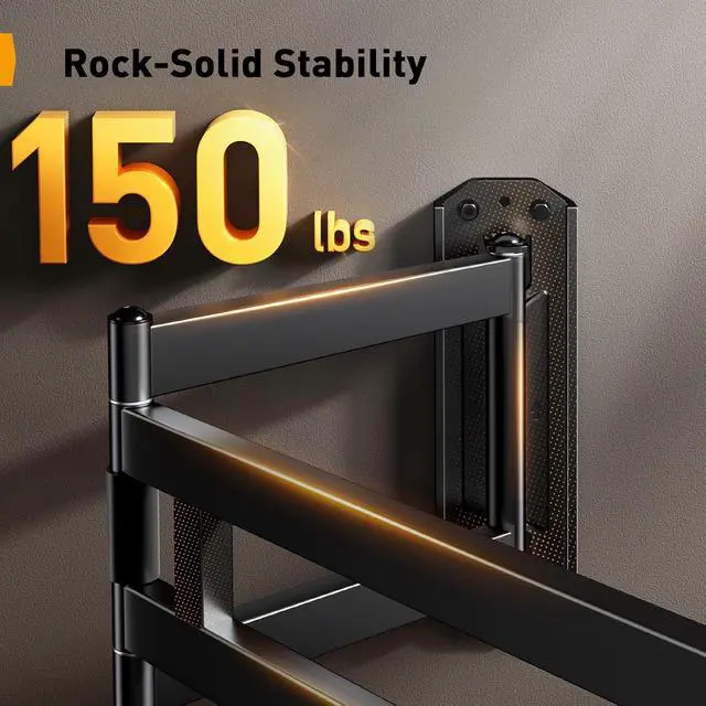 Alt view image 3 of 7 - Corner TV Wall Mount Long Arm TV Mount for 42-84 Inch TVs up to 150 lbs - Full Motion Wall Mount Single Stud with 37.2" Extension