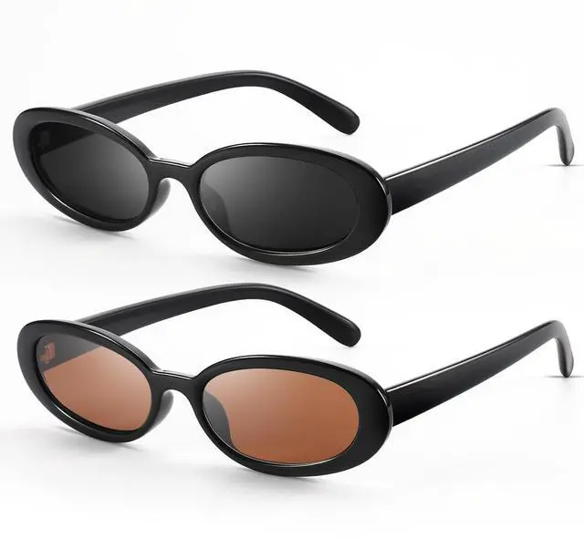 Main image of Sunglasses Womens Retro Oval Sunglasses for Women Men Fashion Small Oval Sun Glasses 90s Vintage Driving Shades