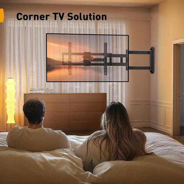 Alt view image 7 of 7 - Corner TV Wall Mount Long Arm TV Mount for 42-84 Inch TVs up to 150 lbs - Full Motion Wall Mount Single Stud with 37.2" Extension