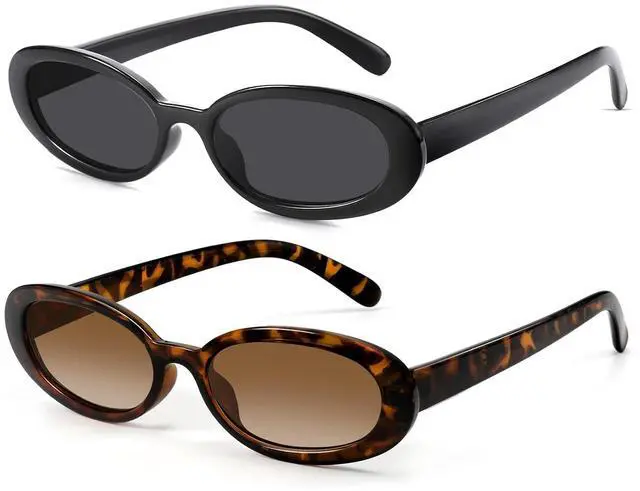 Main image of Sunglasses Womens Retro Oval Sunglasses for Women Men Fashion Small Oval Sun Glasses 90s Vintage Driving Shades