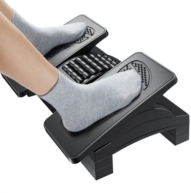 Main image of Foot Rest Under Desk, Adjustable Ergonomic Footrest for Under Desk at Work or Gaming with Massage Texture and Roller, 20 Degree Tilt Angle Adjustment, Foot Stool for Office, Home