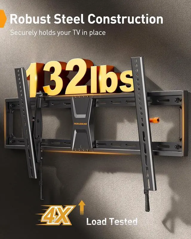 Alt view image 3 of 7 - Tilting TV Wall Mount for 50-90 TVs with Leveling Adjustment, Max VESA 800x400mmFits Most 65 75 85 86 Inch Low-Profile TV Mount Wall Bracket up to 132 lbs, Fits 12"/16"/18"/24" Studs