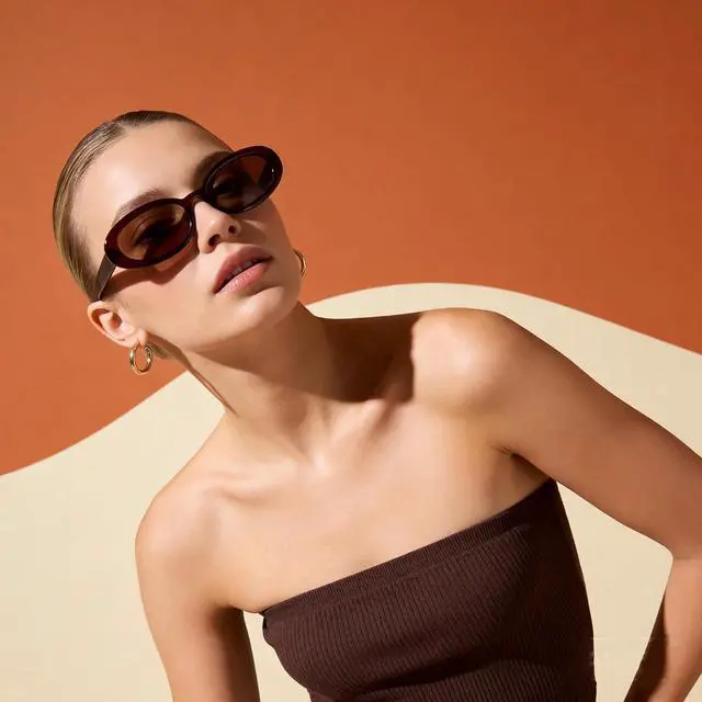 Alt view image 7 of 7 - Sunglasses Womens Retro Oval Sunglasses for Women Men Fashion Small Oval Sun Glasses 90s Vintage Driving Shades