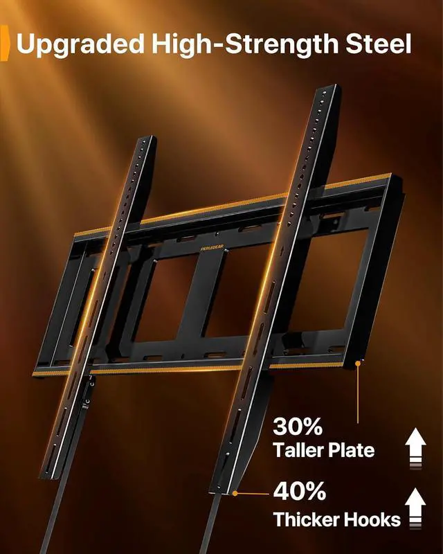 Alt view image 7 of 7 - Heavy Duty Fixed TV Wall Mount for 42"-115" TVs up to 225 lbs, Low Profile TV Mount Fits 16", 24", 32" Studs, One-Piece Bracket with Magnetic Pull Tabs, Max VESA 800x600mm