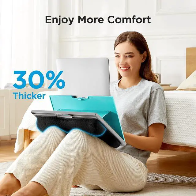 Alt view image 3 of 7 - Adjustable Lap Desk - with 8 Adjustable Angles & Dual Cushions Laptop Stand for Car Laptop Desk, Work Table, Lap Writing Board & Drawing Desk on Sofa or Bed, HNLD2TB