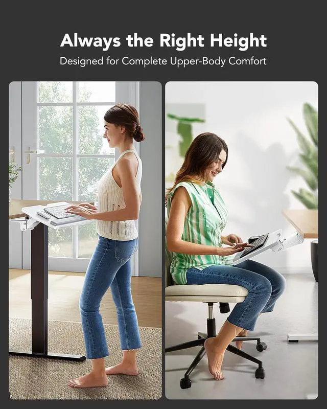 Alt view image 4 of 6 - Keyboard Tray Under Desk, 360 Adjustable Ergonomic Sliding Keyboard & Mouse Tray, Under Desk Keyboard Tray Slide Out, Keyboard Holder Under Desk for Typing in Home, Office Work, 25"W x 9.84"D