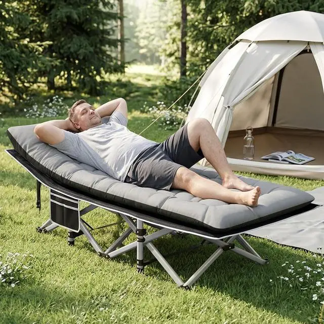 Main image of Camping Cot, Portable Camping Cot for Adult, 28" Wide Sleeping Cot Max Load 600LBS with Thick Mattress and Carry Bag, Portable Camping Bed for Outdoor Camping/Office, Home Nap