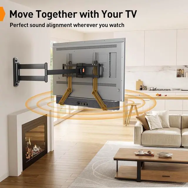 Alt view image 7 of 7 - Soundbar Mount with Adjustable Height, Sound bar Mount up to 15 lbs, Soundbar Mount Under or Above TV, Soundbar tv Mount Bracket with Detachable Long Extension Plates PGSM04B