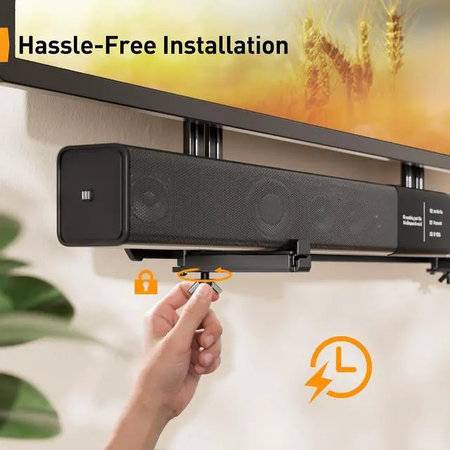 Alt view image 6 of 6 - Soundbar Mount, Sound Bar Mount with Holes/Without Holes, Sound Bar Mounts Under TV up to 15 lbs, Non-Slip Base Holder Extends 3.5 to 6, Attach Speaker to TV or Wall
