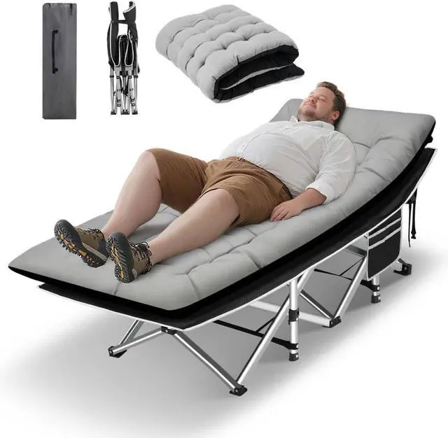 Main image of Camping Cot, Portable Camping Cot for Adult, 28" Wide Sleeping Cot Max Load 600LBS with Thick Mattress and Carry Bag, Portable Camping Bed for Outdoor Camping/Office, Home Nap