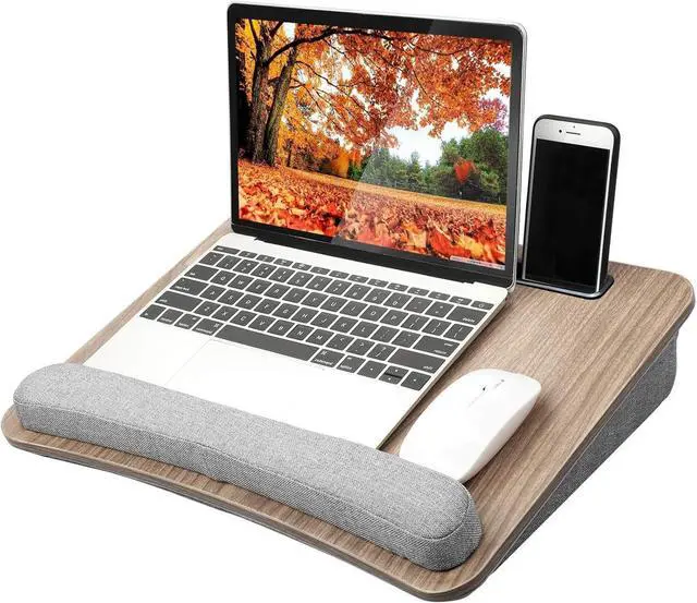 Main image of Laptop Lap Desk - Portable Lap Desk with Pillow Cushion, Fits up to 15.6 inch Laptop, with Anti-Slip Strip & Storage Function for Home Office Students Use as Computer Laptop Stand, Book Tablet