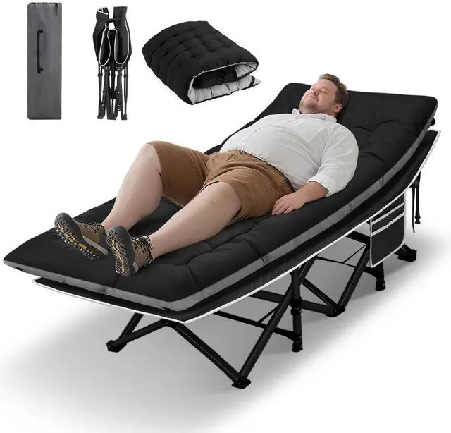 Main image of Camping Cot, Portable Camping Cot for Adult, 28" Wide Sleeping Cot Max Load 600LBS with Thick Mattress and Carry Bag, Portable Camping Bed for Outdoor Camping/Office, Home Nap