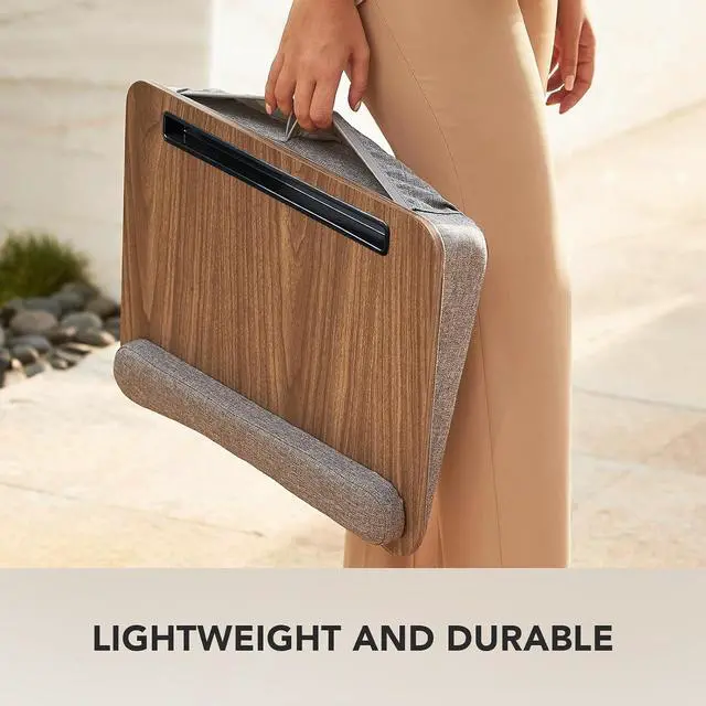 Alt view image 7 of 7 - Laptop Lap Desk - Portable Lap Desk with Pillow Cushion, Fits up to 15.6 inch Laptop, with Anti-Slip Strip & Storage Function for Home Office Students Use as Computer Laptop Stand, Book Tablet