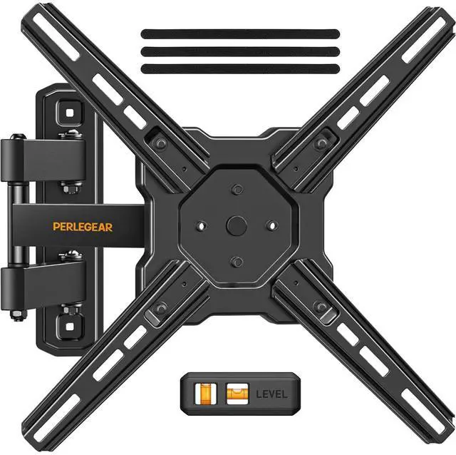 Main image of Full Motion TV Wall Mount for Most 2650 Inch TVs, Max VESA 300 x 300mm, TV Monitor Wall Mount Bracket with Rotation, Swivel, Tilt, Extension and Leveling Adjustment, Holds up to 55 lbs