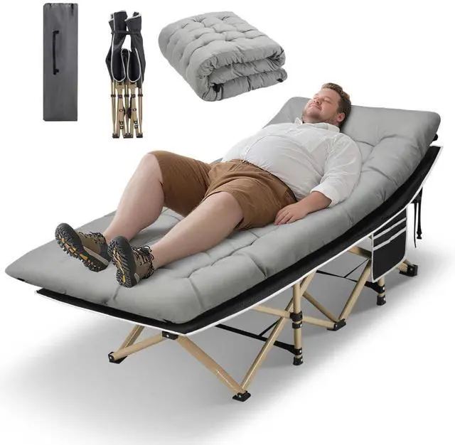 Main image of Camping Cot, Portable Camping Cot for Adult, 28" Wide Sleeping Cot Max Load 600LBS with Thick Mattress and Carry Bag, Portable Camping Bed for Outdoor Camping/Office, Home Nap