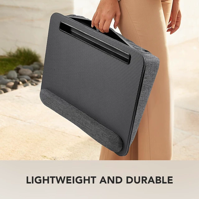 Alt view image 7 of 7 - Laptop Lap Desk with Cushion, Fit up to 15.6" Laptop, Gray