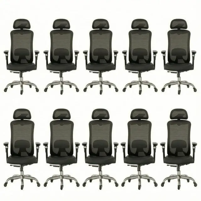 Main image of Ergonomic Office Chair with 6D Armrest, Seat Depth Adjustment, Lumbar Support, Quiet Rubber Caster, High Back Mesh Gaming Chair with 3D Headrest, Big and Tall Chair for Home Office, Pack of 10